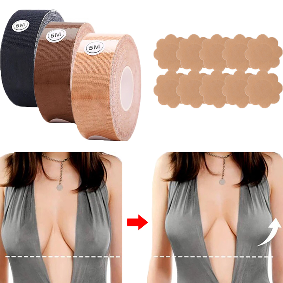 Backless Bra Sticky - Unsichtbares Brustlifting-Tape aus Silikon, selbstklebendes Push-up-Tape