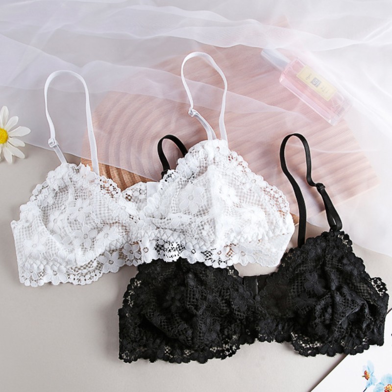 Sheer Bra Lace - Drahtlose Bralette für Frauen Spitze Push-Up