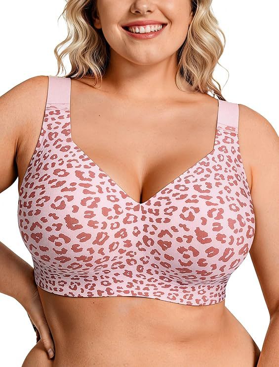 Plunge Bra Push Up - Übergrößen Wireless Jelly BH für Damen,