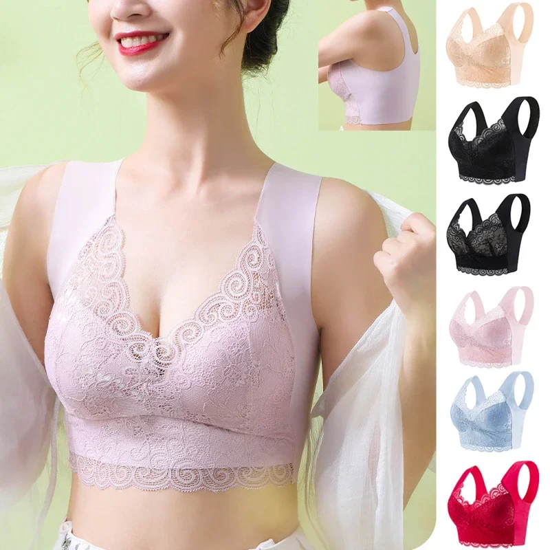 Sleep Bra Bralette - 1 stücke Eis Seide Nahtlose Spitze