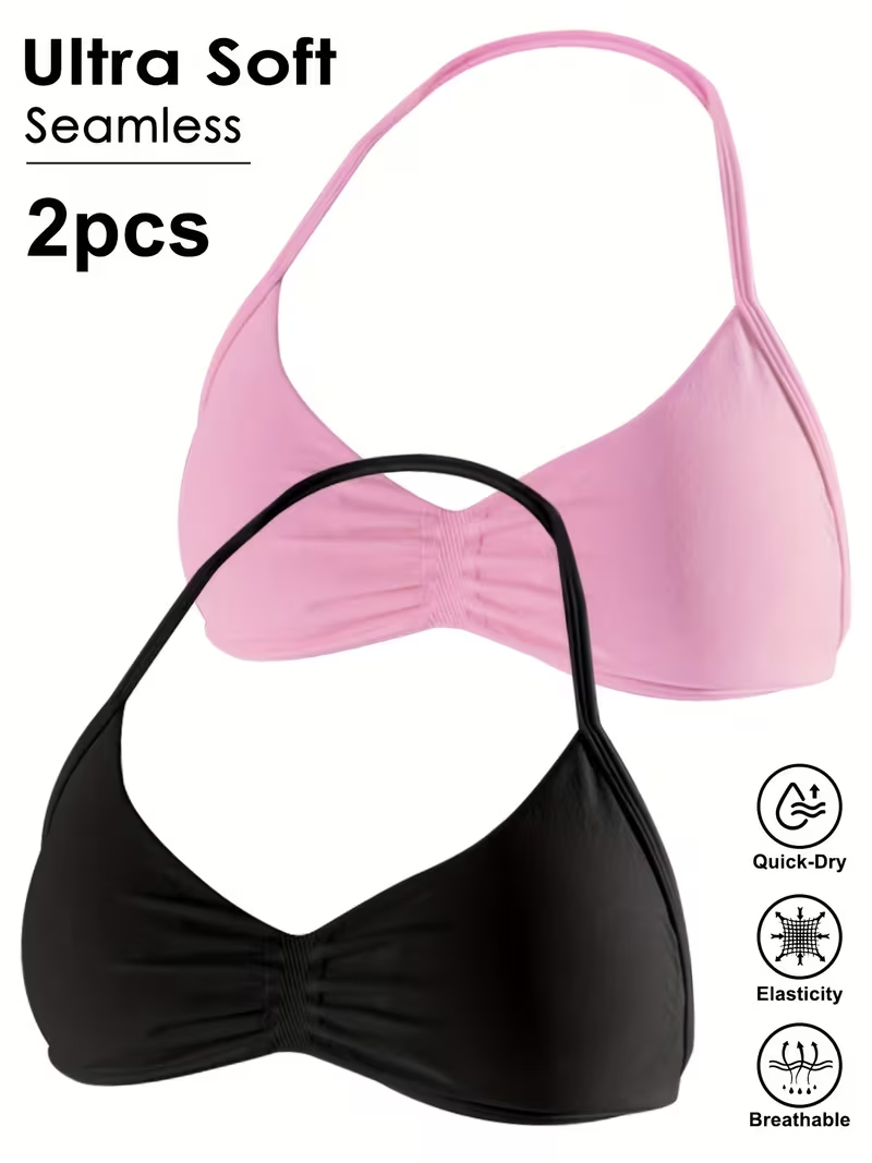 Plunge Bra Push Up - 2 Stück Nahtlose Sexy Rückenfreie Gym