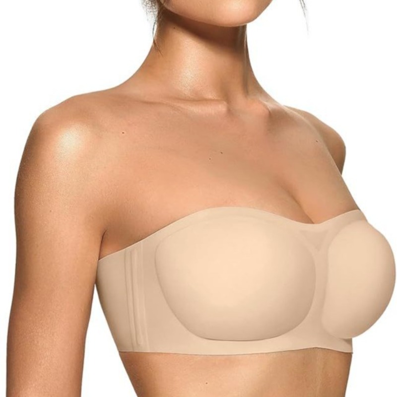 Wirefree Bra Comfort - Damen Trägerloser BH mit Push-up-Unterstützung Rutschfester