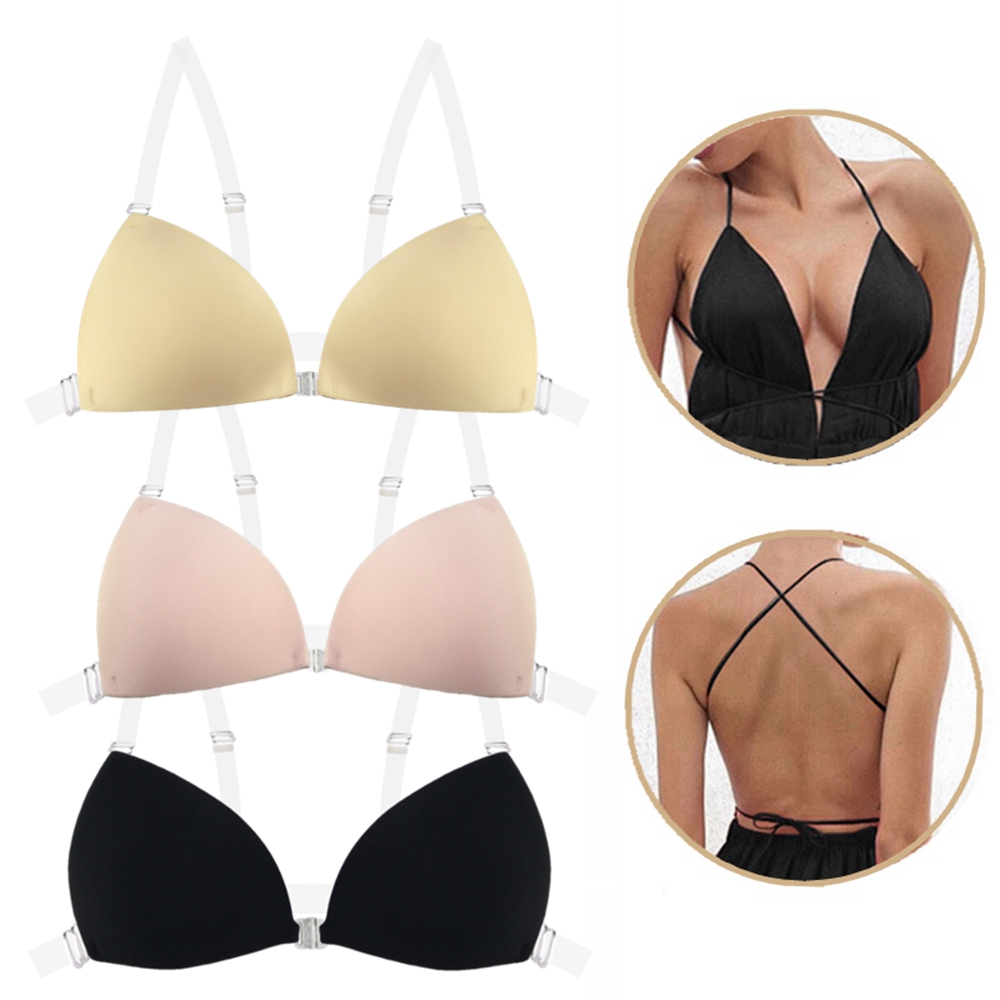 Plunge Bra Push Up - Selbstklebender BH für Damen, Rückenfreies Hochzeitskleid,