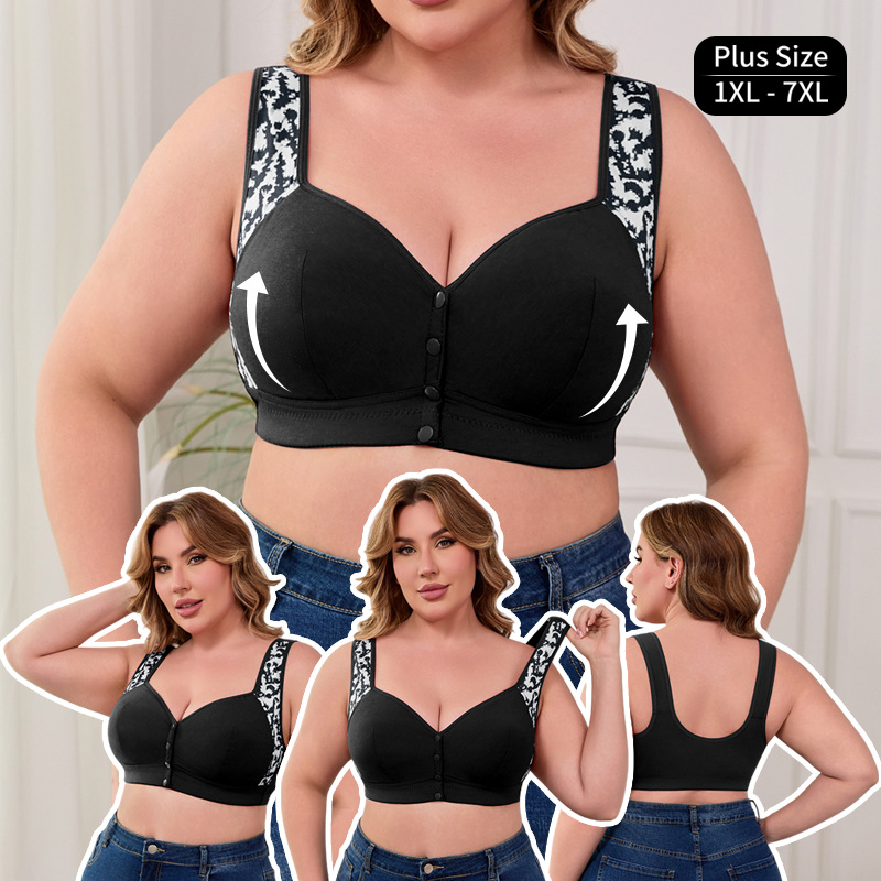 Full Coverage Bra - XL-7XL Übergröße Vorderverschluss-BH für Damen Ohne