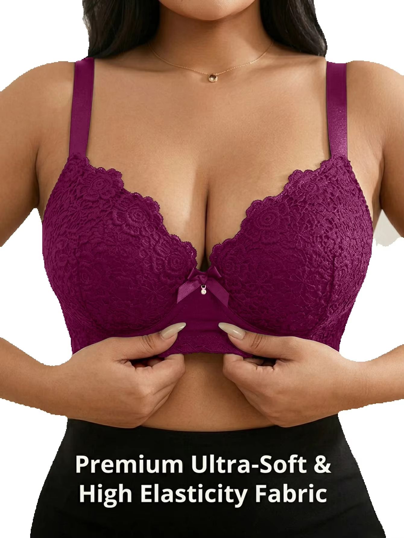 Damen Plus Size Blumenmuster P – Plunge Bra Push Up Bewertung und Preis