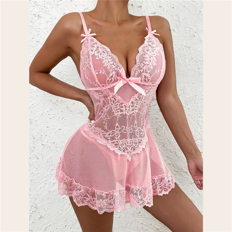 Damen Sexy Spitzen-Babydoll-Kl – Sheer Mesh Bra Bewertung und Preis
